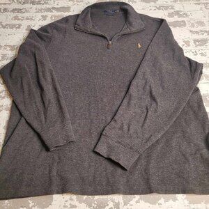 1219‎ Polo Ralph Lauren Estate Rib Men's Dark Gray 1/4 Zip Sweater Size 2XL